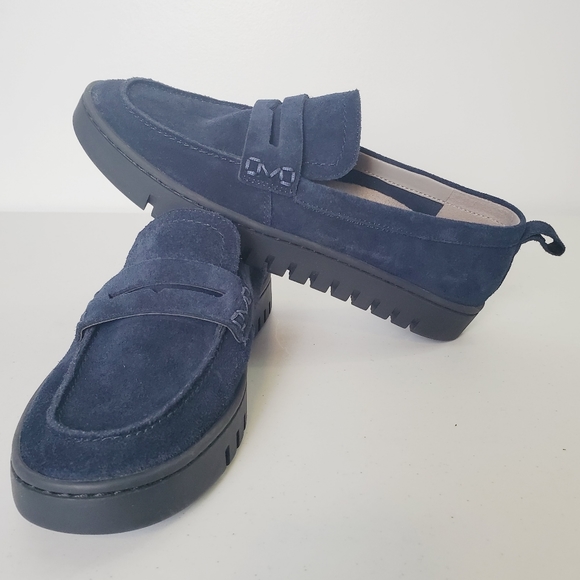 Vionic Uptown Navy Blue Suede Loafers - Picture 9 of 14